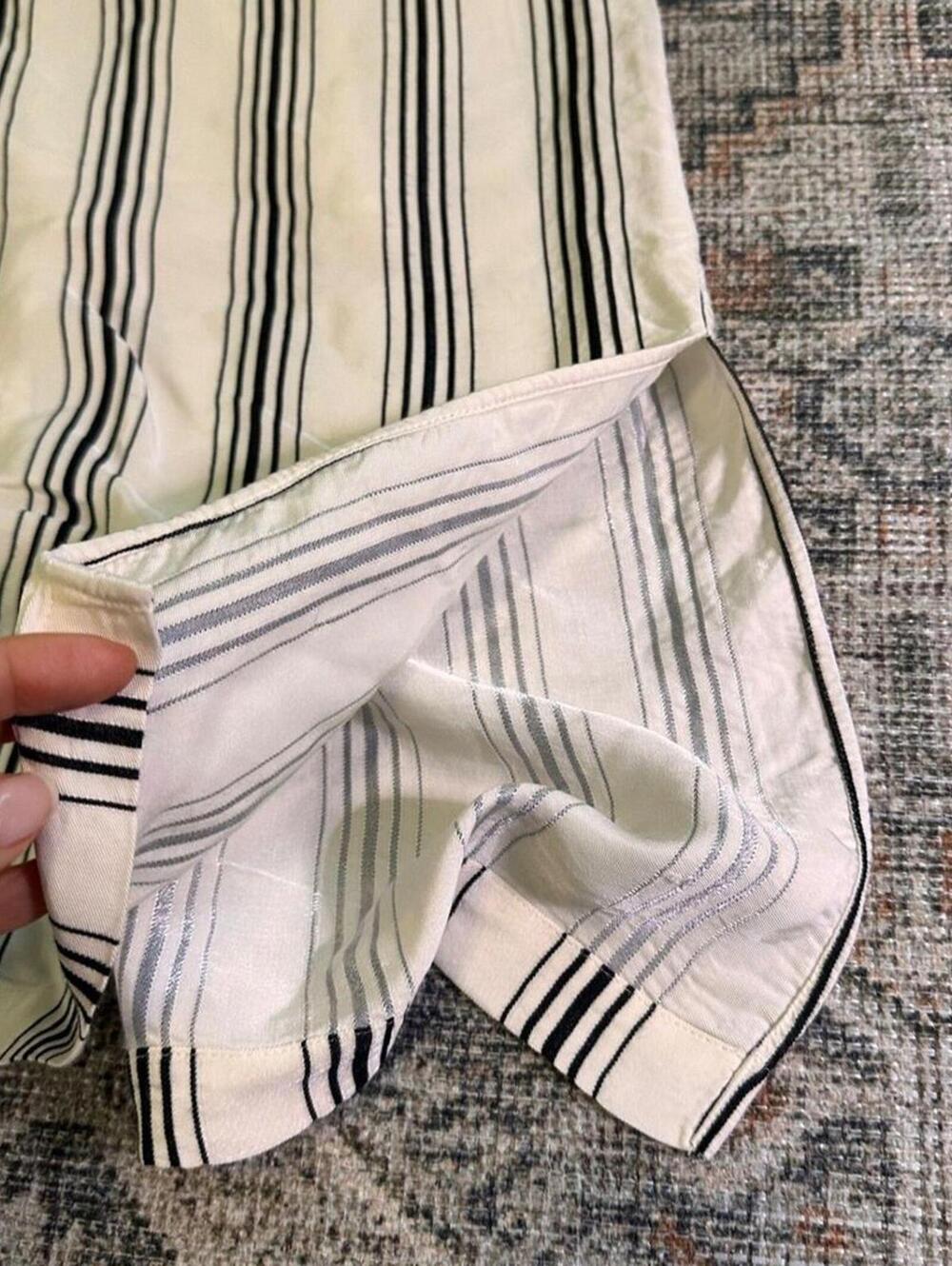 Maeve Anthropologie Striped Shirtdress Size 2 Button Front Midi Belted Dress - Picture 8 of 13
